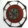 ~ Sold
"Gleeful Gears"
- A wall sculpture appropriate for inside or outside
26" diameter 5" depth