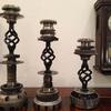 ~ Sold
Steampunk Candleholders
18" tall 15" tall and 12" tall
Made with love for my daughter's wedding! 